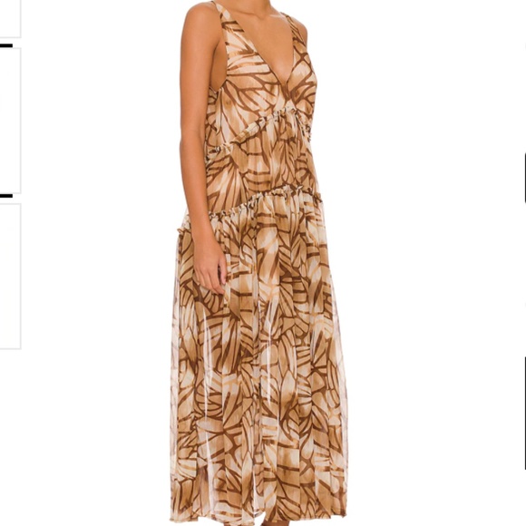Free People Julianna Maxi Dress in Sand Combo sz med - Picture 2 of 5